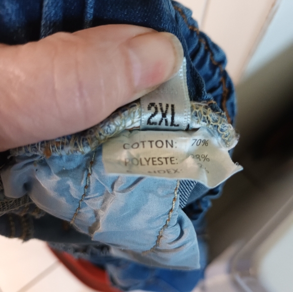 Ladies Rose Applique 2XL Blue Jean Elastic Waist Skirt - Picture 6 of 6